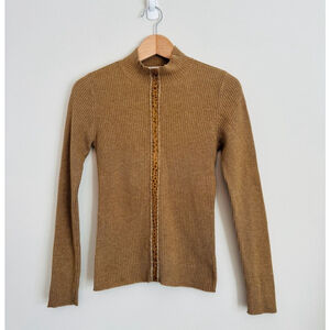 Escada Camel Virgin Wool Sweater Extra Small